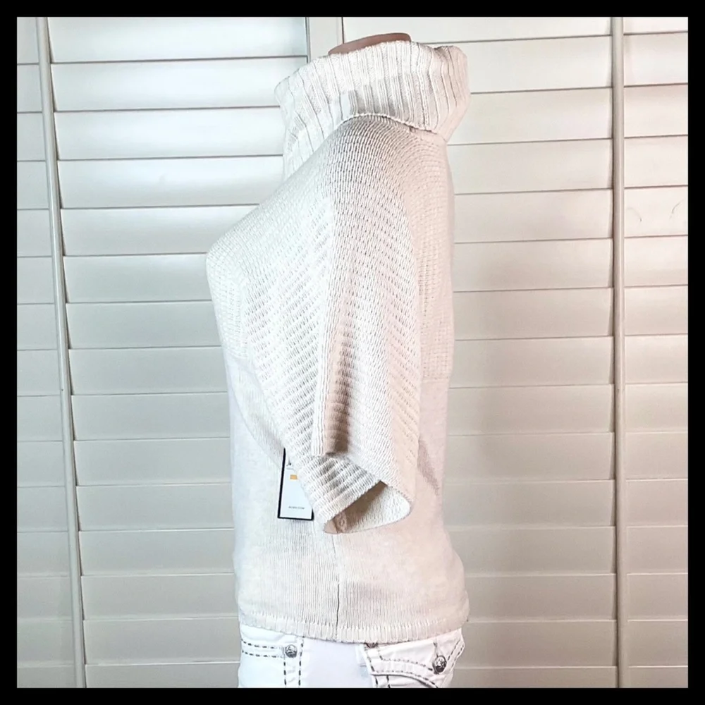 BCBG Paris Turtle Neck Sweater Heather Oatmeal - Picture 3 of 8
